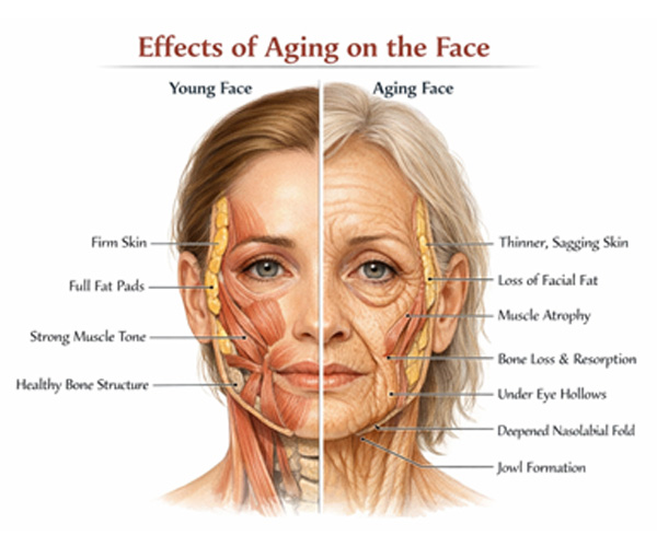 Effects of aging on the face
