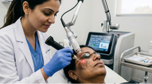 Laser Treatment - Seborrheic melanosis around nose